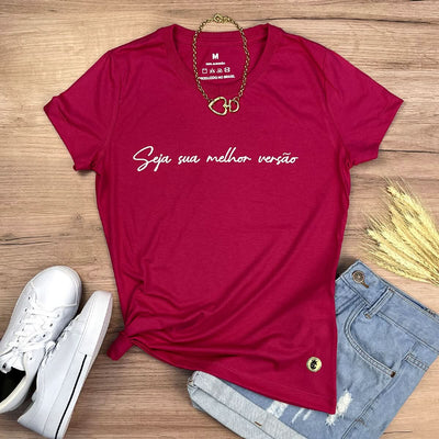 Camiseta Feminina Pink Seja Sua Melhor Versão