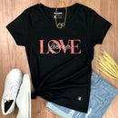 Camiseta Feminina Preta Love forever