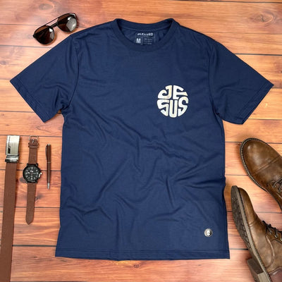Camiseta Masculina Azul Jesus