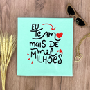 Camiseta Feminina Verde Menta Eu te amo mais de mil milhões
