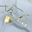 Camiseta Feminina Branca Família Coração Dourado