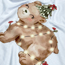 Camiseta Feminina Branca Urso Brilhante