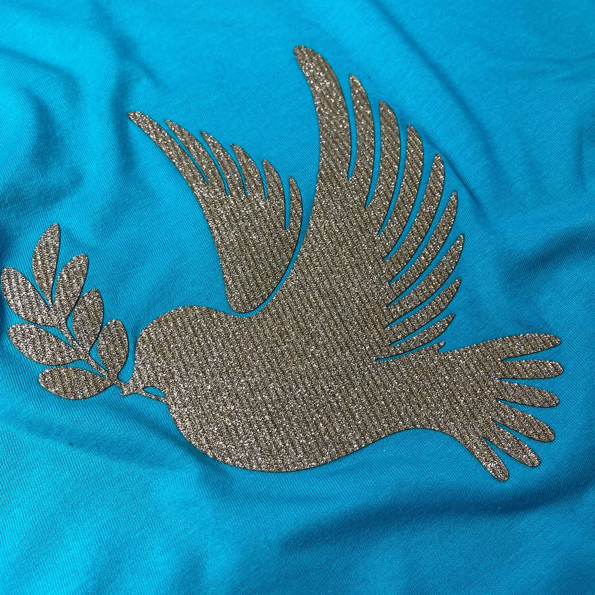Camiseta Feminina Turquesa Pomba da Paz