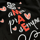 Camiseta Feminina Preta Mãe Amor Pra Sempre