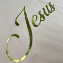 Camiseta Feminina Salmão Jesus Dourado