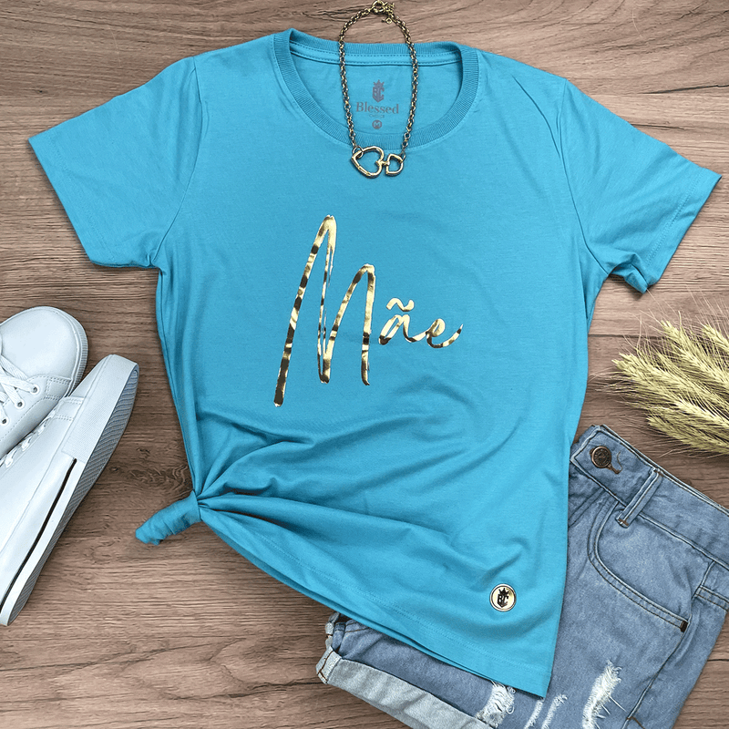 Camiseta Feminina Turquesa Mãe