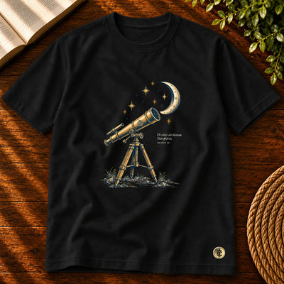 Camiseta Masculina Preta Os céus declaram Sua glória — Principal 01