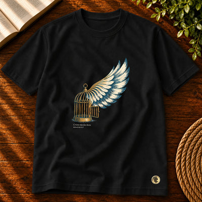 Camiseta Masculina Preta Cristo me fez livre — Principal 01