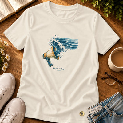 Camiseta Feminina Off White Sua voz acalma — Principal 01