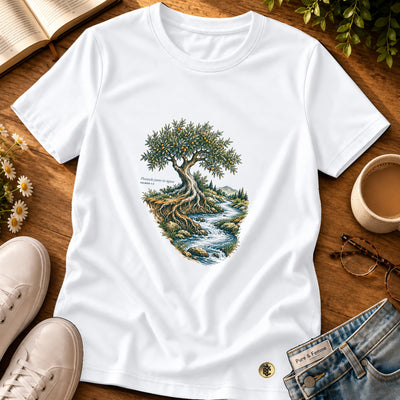 Camiseta Feminina Branca Plantado junto às águas — Principal 01