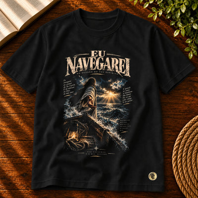 Camiseta Masculina Preta Eu Navegarei — Principal 01