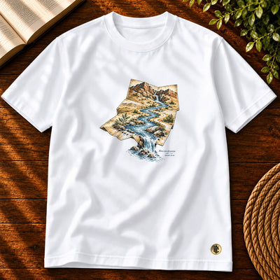 Camiseta Masculina Branca Rios no deserto — Principal 01