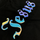 Camiseta Feminina Preta Aplique Jesus