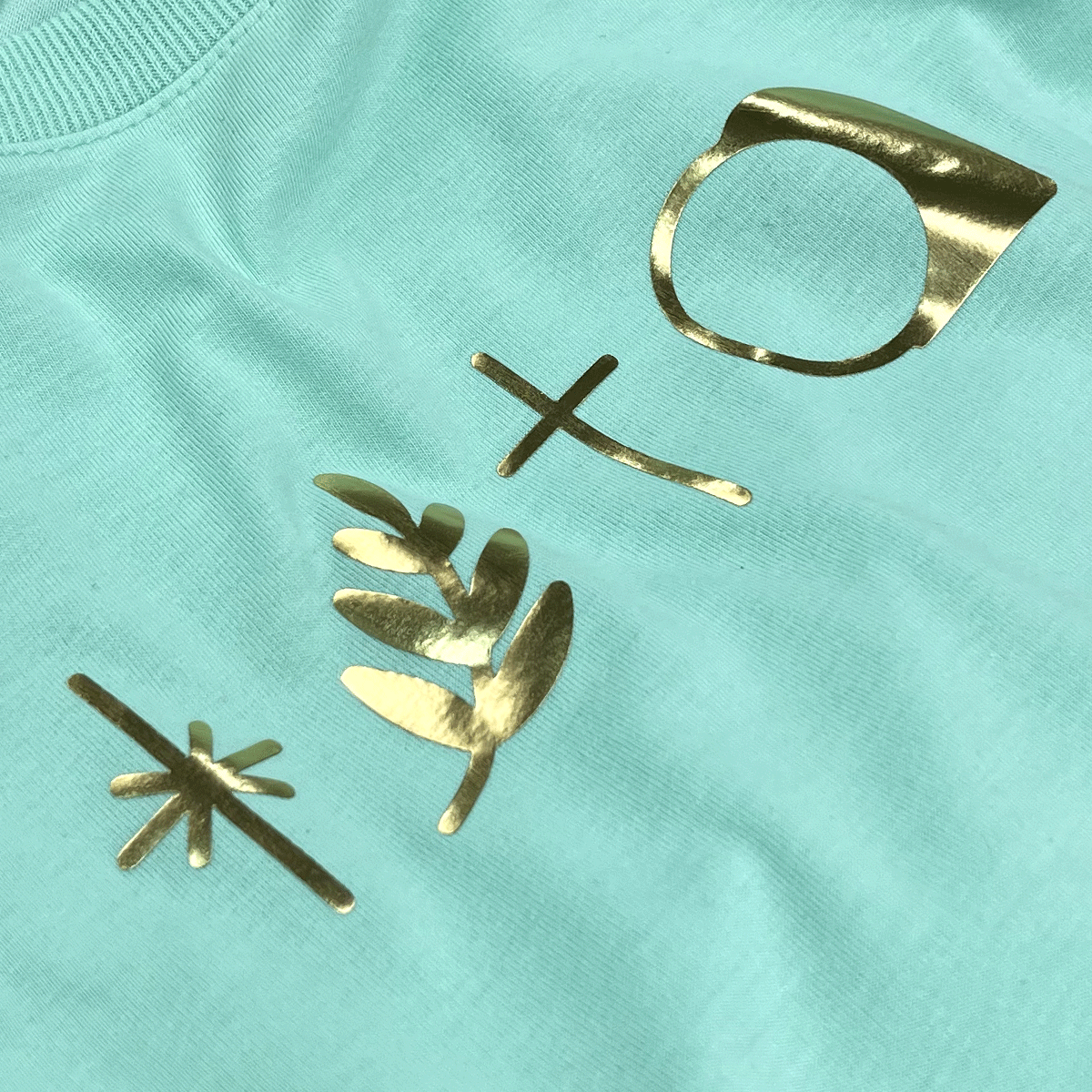 Camiseta Feminina Verde Menta Raminho