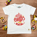 T-Shirt Infantil Branca Jesus Cristo Nosso Natal