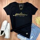 Camiseta Feminina Preta Positive