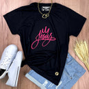 Camiseta Feminina Preta Jesus Coroa