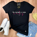 Camiseta Feminina Preta Ele Carregou a Nossa Cruz