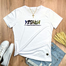 Camiseta Feminina Branca Aplique Camaleão Yeshua