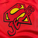 T-Shirt Infantil Vermelha Jesus Superman