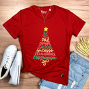 Camiseta Feminina Vermelha Árvore Fé Paz Colors