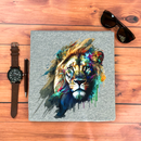 Camiseta Masculina Cinza Leão