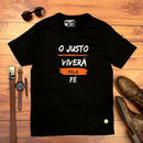 Camiseta Masculina Preta O Justo Viverá Pela Fé