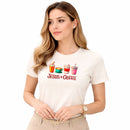 Camiseta Feminina Off White Jesus & Coffee