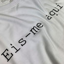 Camiseta Masculina Branca Eis-me Aqui