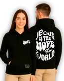 Moletom Canguru Com Capuz Preto Jesus Is The Hope