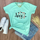 Camiseta Feminina Verde Menta Love Coração