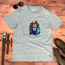 Camiseta Masculina Cinza Leão Coroa