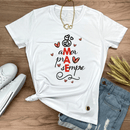 Camiseta Feminina Branca Mãe Amor Pra Sempre