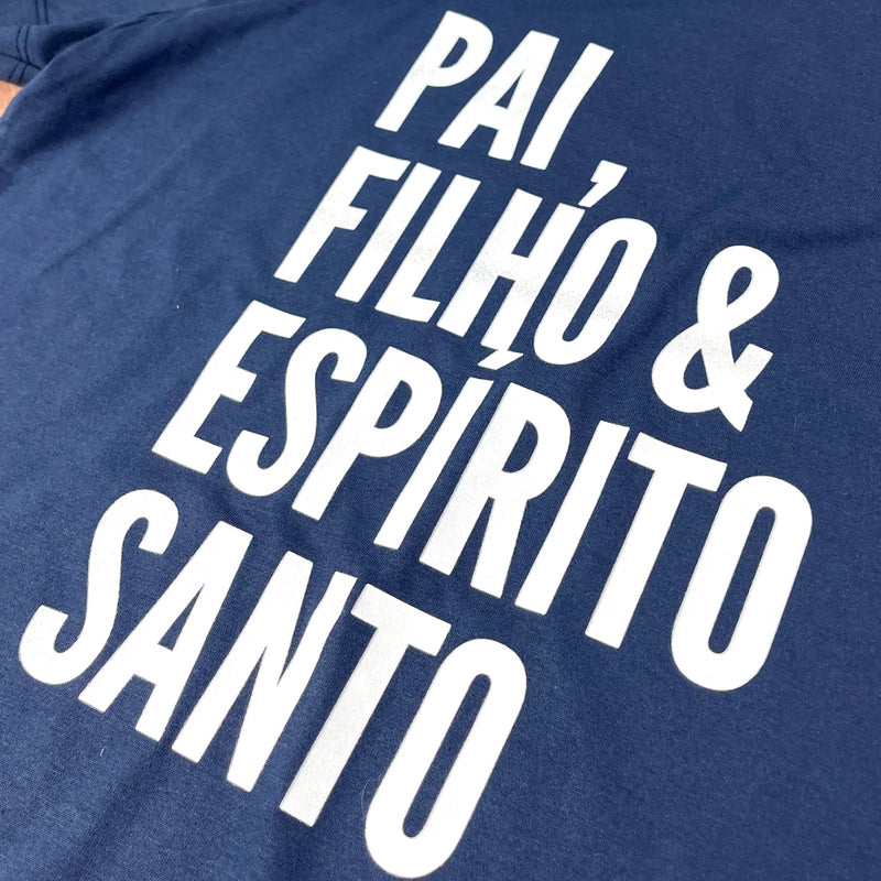 Camiseta Feminina Azul Pai, Filho & Espírito Santo