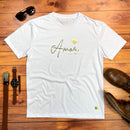 Camiseta Masculina Branca Amor Coração Dourado