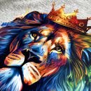 Camiseta Masculina Cinza Leão Coroa