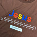 Camiseta Feminina Marrom Jesus Se Me Buscarem De Todo Coração, Me Encontrarão