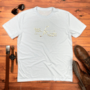 Camiseta Masculina Branca Quem Planta Fé Dourado