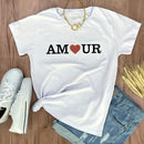 Camiseta Feminina Branca Amour