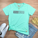 Camiseta Feminina Verde Menta Jesus Cristo Glitter