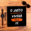 Camiseta Masculina Preta O Justo Viverá Pela Fé