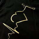 Moletom Preto Batimento Coração Dourado