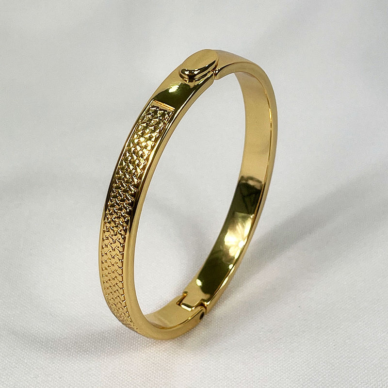 Bracelete Fecho Banho de Ouro Amarelo 18K Pai Nosso