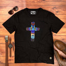 Camiseta Masculina Preta Cruz Leão Azul