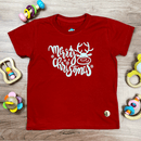 T-Shirt Infantil Vermelha Merry Christmas Alce