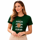 Camiseta Feminina Verde O Teu Olhar Jamais Se Afastou de mim