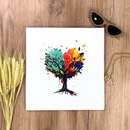 Camiseta Feminina Branca Árvore de Coração