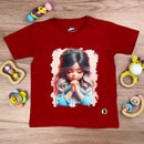 T-Shirt Infantil Vermelha Menina Orando