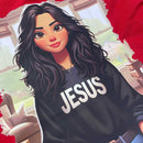 T-Shirt Infantil Vermelha Garota Jesus
