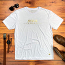 Camiseta Masculina Branca Jesus Nasceu Dourado
